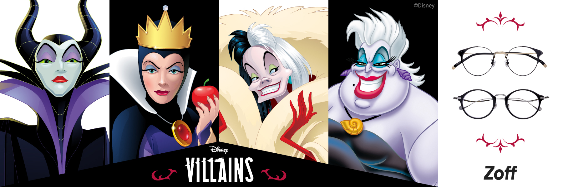 【Zoff初】ディズニーヴィランズがついに魅惑のメガネフレームに。「Disney Collection created by Zoff ”Villains”」